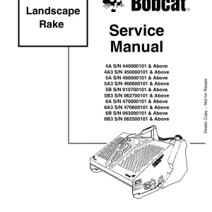 Bobcat Landscape Sms Sm 4 06 Service Manual
