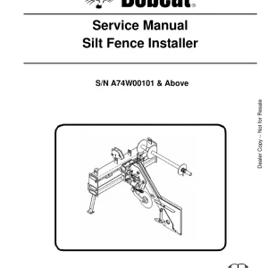 Bobcat Silt Fence Sms Sm 3 07 Service Manual