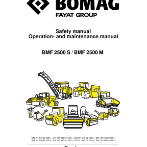 Bomag Bmf2500S Bmf2500M 2015 Operators Manual