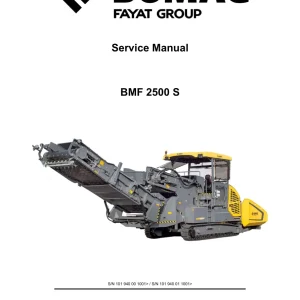 Bomag Bmf2500S 2017 Service Manual