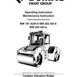 Bomag Bw161 Bw202 Bw203 Adh4 Ad4 2014 Operators Manual