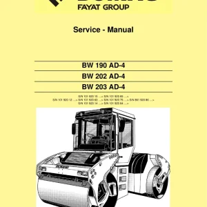 Bomag Bw190 Bw202 Bw203 Ad4 Tander 2013 Service Manual