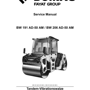 Bomag Bw191 Bw206 Ad50Am 2018 Service Manual