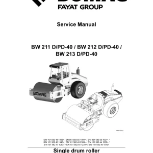 Bomag Bw211 Bw212 Bw213 D Pd40 Drum 2016 Service Manual