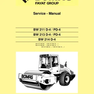 Bomag Bw211 Bw213 Bw214 D4 Pd4 Drum 2012 Service Manual