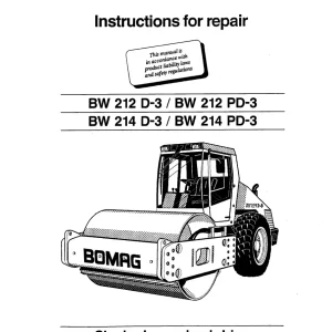 Bomag Bw212 Bw214 D3 Pd3 Drum Wheel 1998 Service Manual