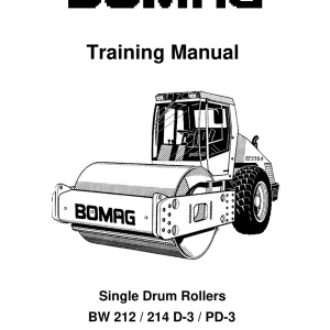Bomag Bw212 Bw214 D3 Pd3 Drum Rollers 2000 Operators Manual