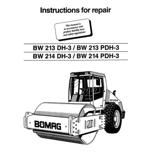 Bomag Bw213 Bw214 Dh3 Pdh3 Drum Wheel 2001 Operators Manual