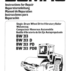 Bomag Bw213 D Pd Pdb 1988 Service Manual