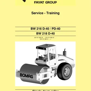 Bomag Bw216 Bw218 D40 Pd40 Drum 2012 Service Manual