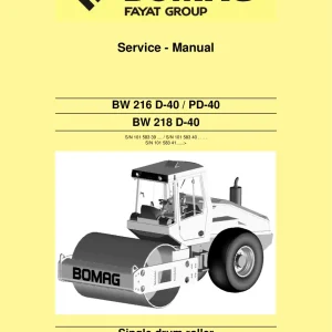 Bomag Bw216 D40 Pd40 Drum 2012 Service Manual