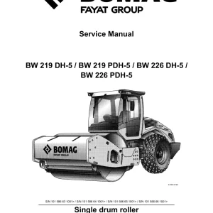 Bomag Bw219 Bw226 Dh5 Pdh5 Drum 2018 Service Manual
