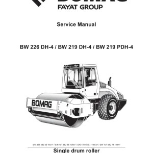 Bomag Bw226 Bw219 Dh4 Pdh4 Drum 2016 Service Manual