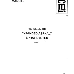 Bomag Rs650 500B Expanded Asphalt Spray 1997 Operators Manual