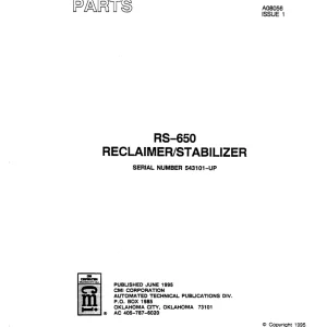 Bomag Rs650 500B 1995 Parts Manual