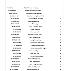 Bomag Terex Rs950 Parts Manual