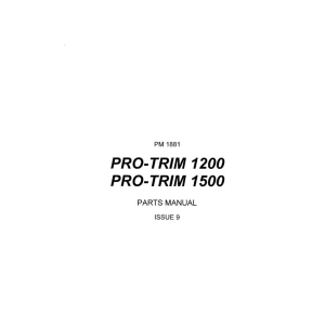 Bomford Pro Trim 1200 1500 Pars Operators Manual
