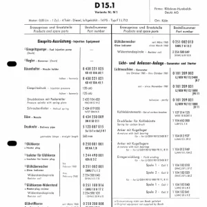 Bosch Deutz D15 1959 1963 Service Manual
