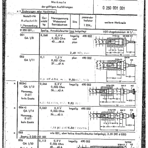 Bosch Bougies 0250001 1974 Service Manual