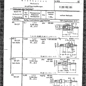 Bosch Bougies 0250002 1974 Service Manual
