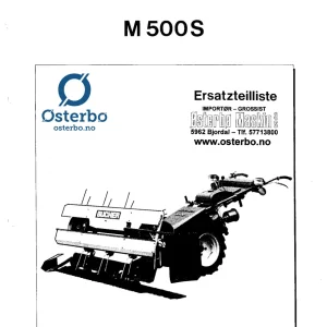Bucher M500 S Parts Manual