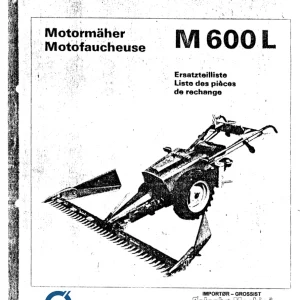Bucher M600 L Parts Manual