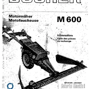 Bucher M600 Parts Manual