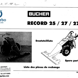 Bucher 25 27 27Kd Parts Manual