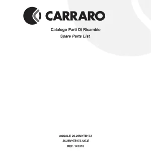 Carraro Ref. 141310 Parts Manual