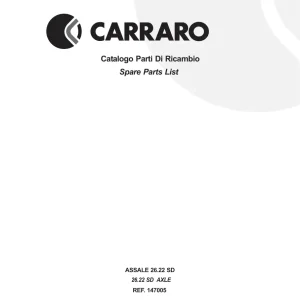 Carraro Ref. 147005 Parts Manual