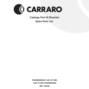 Carraro Ref. 359169 Parts Manual