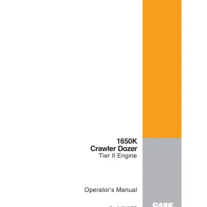 Case 1650K 2 Operators Manual
