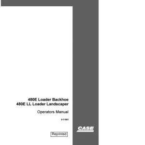 Case 480E Ll Landscaper Operators Manual