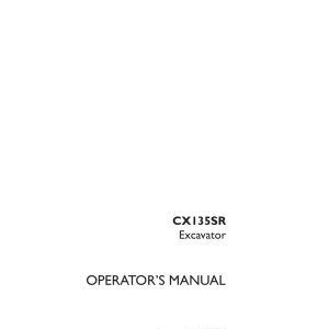 Case Cx135Sr Operators Manual