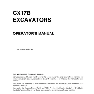 Case Cx17B Operators Manual