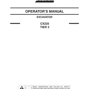 Case Cx225B Operators Manual