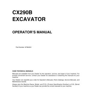 Case Cx290B Operators Manual