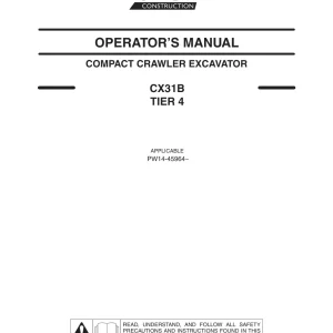 Case Cx31B 4 Operators Manual