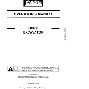 Case Cx330B Operators Manual