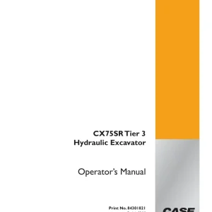 Case Cx75Sr Operators Manual