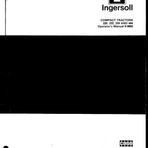 Case Ingersoll 220, 222, 224 444 Tactors Operators Manual