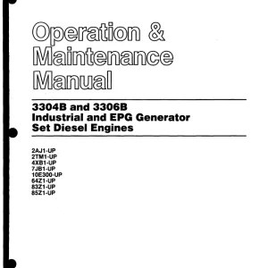 Caterpillar 3304B 3306B Operators Manual
