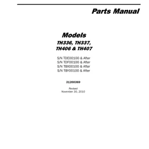 Caterpillar Th336 337 406 407 3 Parts Manual