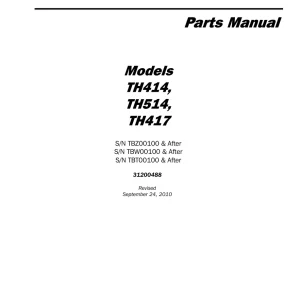 Caterpillar Th414 514 417 1 Parts Manual