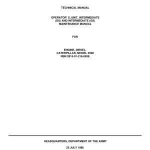 Caterpillar Caterpiller 3508 Techinical Operators Manual