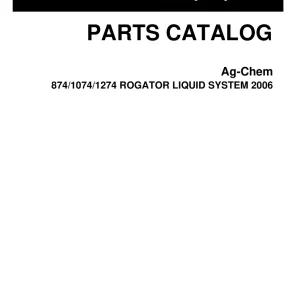 Challenger 874 1074 1274 Rogator Parts Manual
