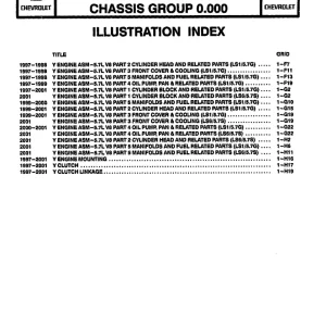 Chevrolet Corvette 1997 2001 2001 Parts Manual