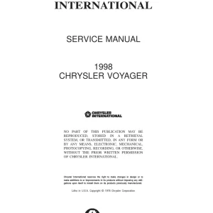 Chrysler Voyager Gs 1996 1999 1999 Service Manual
