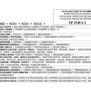 Cicoria 2749S3 Parts Manual