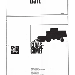 Claas Comet Parts Manual